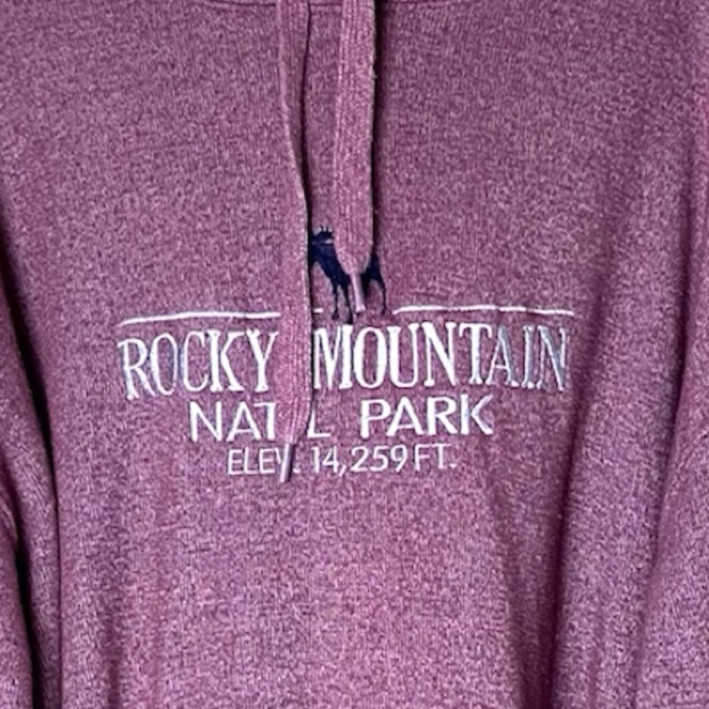 Ragwear USA Rocky Mountain National Park Hoodie 2XL Purple Cozy Pullover - Picture 5 of 5